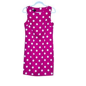 Alyx womens size 6 dress pink/white polk-a-dot knee length evening wear